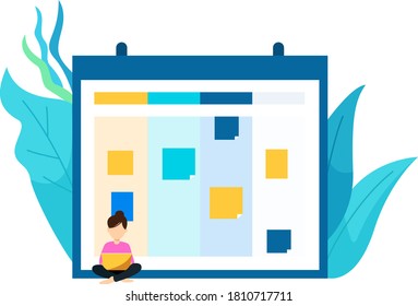 Schedule planning flat design concept