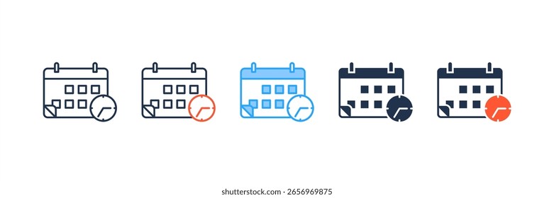 ícone Programar Planejamento define várias coleções de estilos