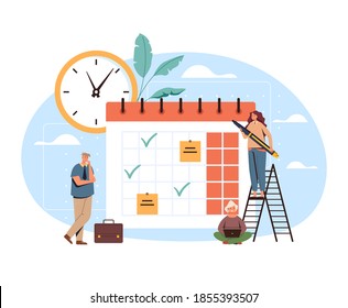 Schedule planning reminder timetable isolated concept. Vector flat cartoon graphic design illustration