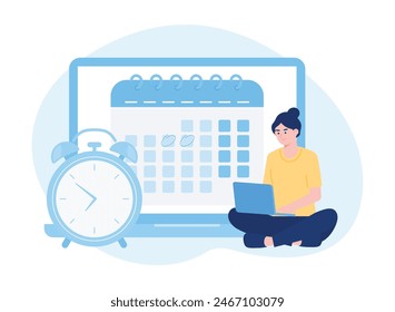 schedule planning. time management and organization trending concept  flat illustration