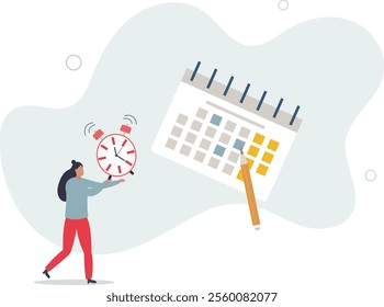 Schedule planning and time management, organize meeting and appointment, event reminder or business schedule concept.flat characters.