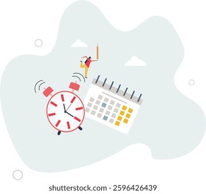 Schedule planning and time management, organize meeting and appointment, event reminder or business schedule concept.flat character life .