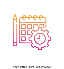 Schedule Planning vector gradient icon style illustration. EPS 10 file
