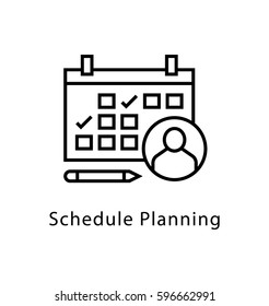 Schedule Planning Vector Line Icon