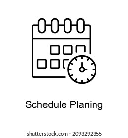 Schedule Planning vector outline icon for web isolated on white background EPS 10 file
