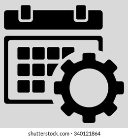 Schedule Preferences vector icon. Style is flat symbol, black color, rounded angles, light gray background.