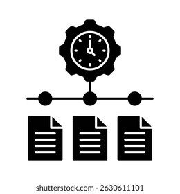 Ícone Vetor de processamento de agendamento que pode facilmente modificar ou editar 