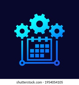 Schedule, project management vector icon for web