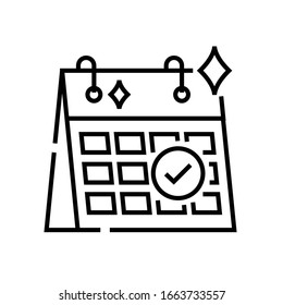 Schedule release line icon, concept sign, outline vector illustration, linear symbol.