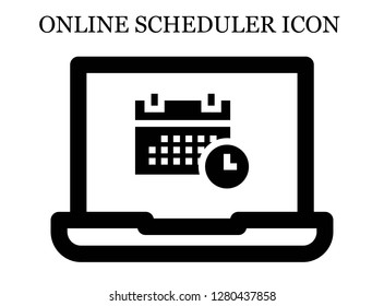 Schedule search icon. Editable Schedule search icon for web or mobile.