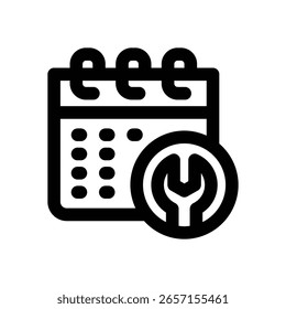schedule service line icon. Clean and minimalist vector icon for websites, mobile apps, presentations, and logos. Fully scalable and customizable for any project.