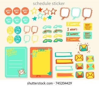 schedule sticker set