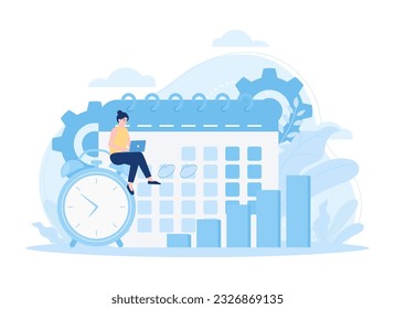 Schedule target trading time trending concept flat illustration