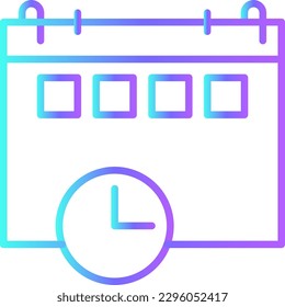 Schedule Teamwork and Management icon with blue duotone style. time, calendar, date, reminder, plan, appointment, deadline. Vector illustration