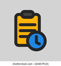 Schedule time icon in filled line style, use for website mobile app presentation