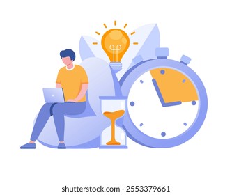 Schedule time management, strategy, target, deadline concept, planner, planning and organization, flat vector illustration banner for website