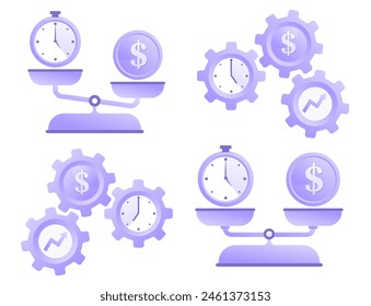 Programar la gestión del tiempo, objetivo, concepto de plazo, planificador, planificación y organización, Anuncio de Ilustración vectorial plana para el Sitio web