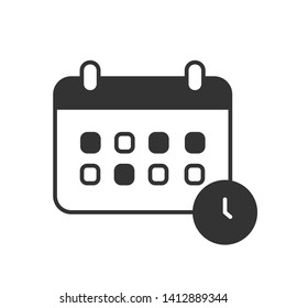 Schedule with times glyph icon illustration 