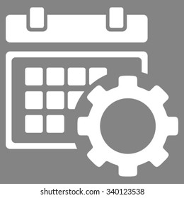 Schedule Tools vector icon. Style is flat symbol, white color, rounded angles, gray background.