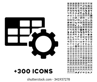 Schedule Tools vector pictogram with additional 300 date and time management icons. Style is flat symbols, black color, rounded angles, white background.