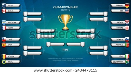 The schedule of tournament matches. Playoffs table. Vector template for your design.