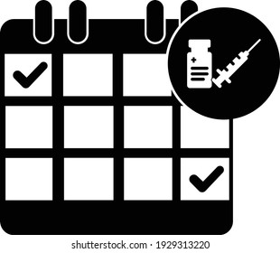 schedule of vaccine icon, corona virus icon, take vaccine icon