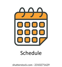 Schedule Vector Fill outline Icon Design illustration. User interface Symbol on White background EPS 10 File