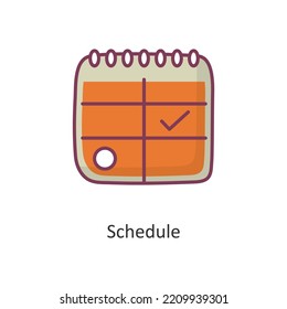 Schedule Vector Filled outline Icon Design illustration. Workout Symbol on White background EPS 10 File