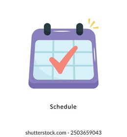 Schedule Vector Flat Icon Design illustration Symbol on White background EPS 10 File 