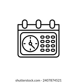 Schedule vector icon. Agenda deadline calendar sign. Meeting appointment calendar symbol in black and white color.