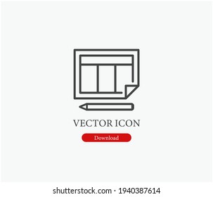 Schedule vector icon. Editable stroke. Symbol in Line Art Style for Design, Presentation, Website or Apps Elements, Logo. Pixel vector graphics - Vector