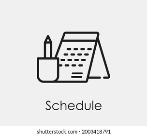 Schedule vector icon. Editable stroke. Symbol in Line Art Style for Design, Presentation, Website or Apps Elements, Logo. Pixel vector graphics - Vector
