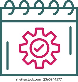 Schedule Vector Icon Line Two Color