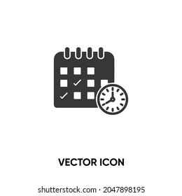 Schedule vector icon. Modern, simple flat vector illustration for website or mobile app.Time management,Calendar days symbol, logo illustration. Pixel perfect vector graphics