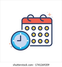 schedule vector icon style illustration. Startup and New Business outline filled symbol icon. EPS 10