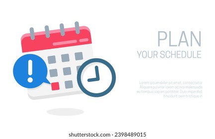 Schedule vector illustration. Calendar and planner reminder notification.