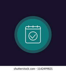 Schedule vector line icon