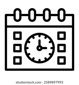 Schedule Vector Line Icon Design For Personal And Commercial Use