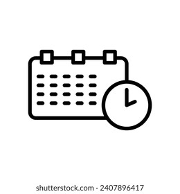 Schedule vector line icon illustration