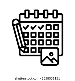 Schedule Vector Lineal Icon on white background.