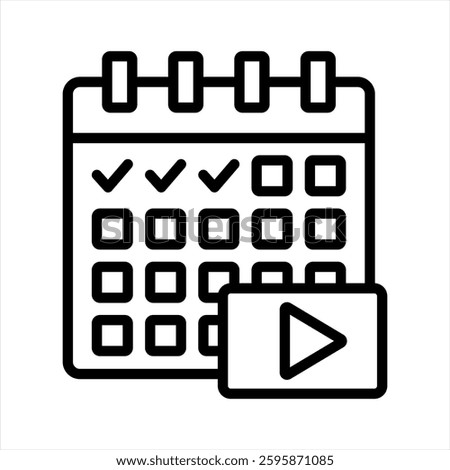Schedule Vector Lineal Icon On White Background.