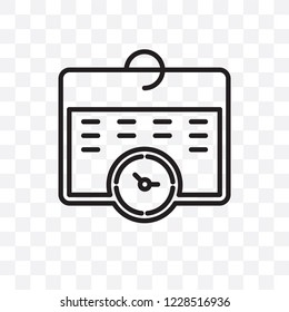 Schedule vector linear icon isolated on transparent background, Schedule transparency concept can be used for web and mobile