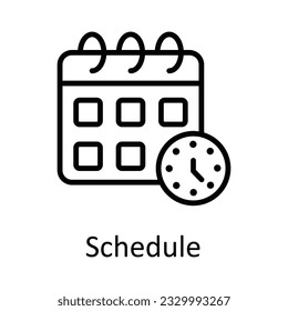 Schedule Vector  outline Icon Design illustration. Online streaming Symbol on White background EPS 10 File