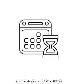 Schedule vector outline icon style illustration. EPS 10 file