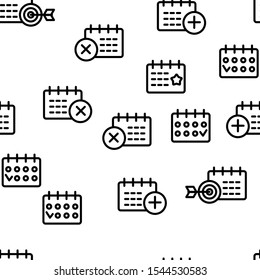 Schedule Vector Seamless Pattern Thin Line Illustration