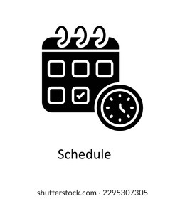 Schedule  Vector   Solid Icons. Simple stock illustration stock