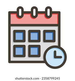 Schedule Vector Thick Line Filled Colors Icon For Personal And Commercial Use.
