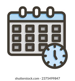 Schedule Vector Thick Line Filled Colors Icon For Personal And Commercial Use.
