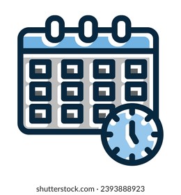 Schedule Vector Thick Line Filled Dark Colors Icons For Personal And Commercial Use.
