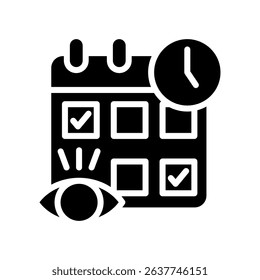 Schedule View. Icon Glyph Vector Illustration